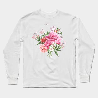 Bouquet of Flowers with Butterflies Long Sleeve T-Shirt